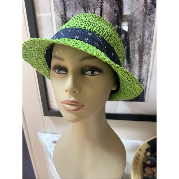 True Religion Bright Green Unisex Fedora Size S/M - Picture 2 of 8